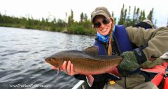 Rebekka and another nice male Brook trout July 2013